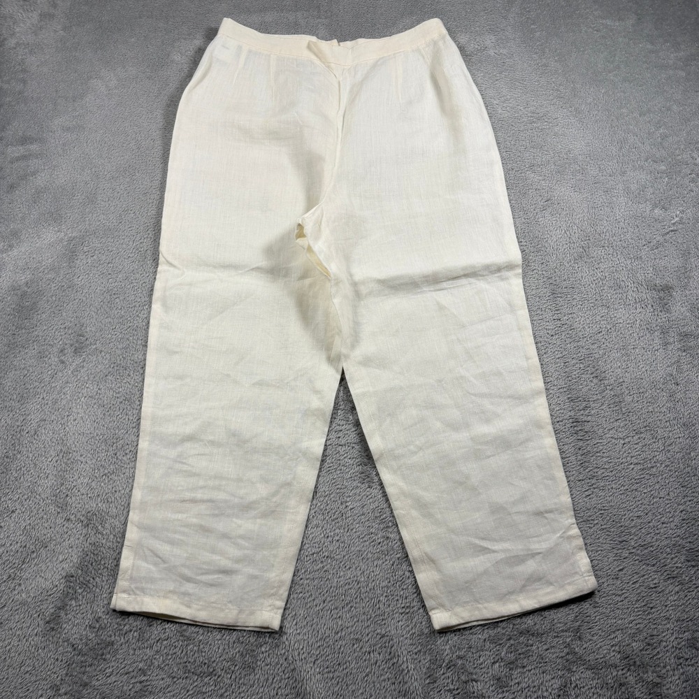 Vintage Max Mara Linen Pants Womens 6 Cream Straight Leg Italy Quietluxury
